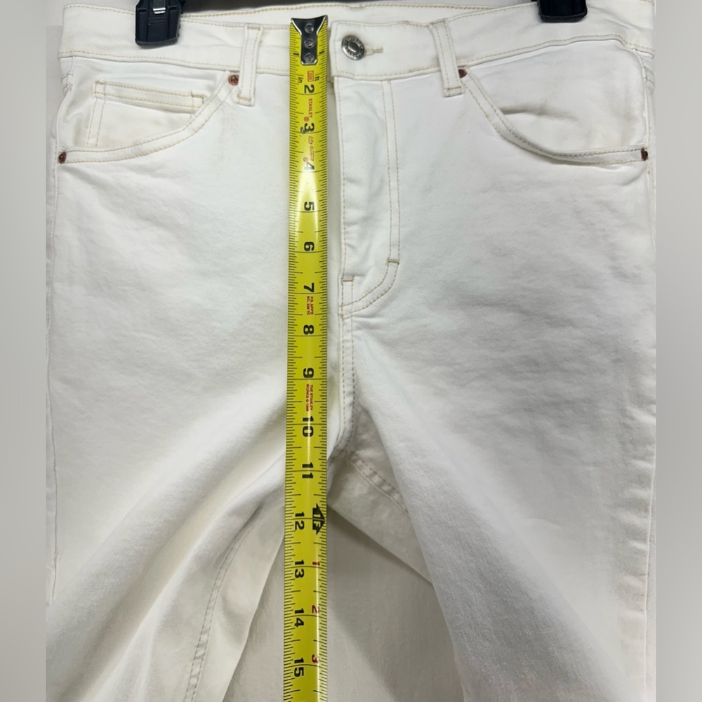 Topshop Cream White Jamie Skinny Leg Stretch Denim Jeans W32 L30 10.5” Rise - Picture 5 of 9